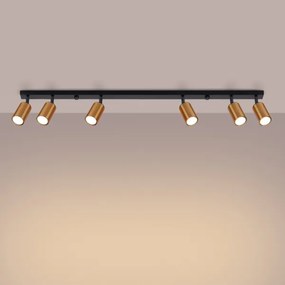 Spot Sollux SL.1380 WINX 6xGU10/10W/230V negru/cupru