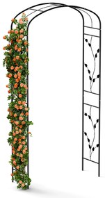 FloraBelle Curve arcadă roz, modele decorative cu frunze, rezistentă la intemperii, suport pentru plante cățărătoare