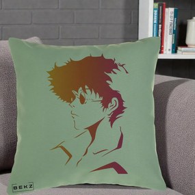 Perna Decorativa Cowboy Bebop Spike Silueta Gradient, 40x40 cm, Verde, Husa Detasabila, Perna Inclusa, BEKZ®