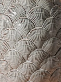 Vaza decorativa gri din ceramica Pecten