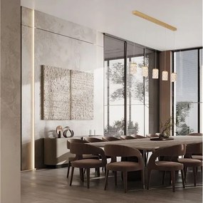 Lustra aurie cu 5 pendule LED PHOS