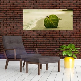 Tablou cu frunză în nisip (120x50 cm)