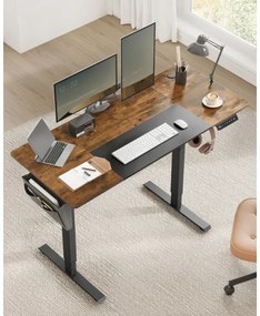 Birou SOLEA-X reglabil pe înălțime, maro/negru