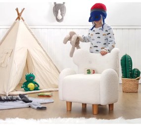 Fotoliu pentru copii TOBI, alb