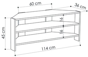 Masă TV Thales Corner Oak