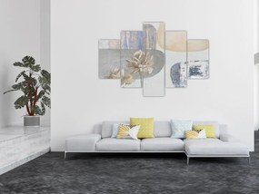 Tablou - Pictură flori și texturi (150x105 cm)