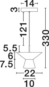 Pendul LED decorativ BARIS Rust Brown 22cm