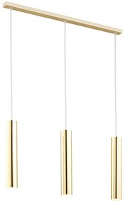 Lustra cu pendule moderna design tubular GOMERA 3 auriu