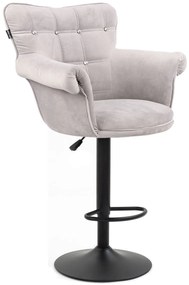 HR804CW scaun Catifea Gray cu Bază Neagră