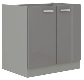 Dulap sub chiuvetă 80 ZL 2F BB Multi (Gri + Gri lucios). 1070504
