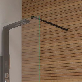 Paravan de dus walk-in, 80x190 cm, neagru, Leziter River