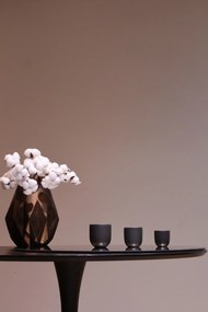 Set 2 Pahare Mari Ceramica Novum Vulcano 250ml, Negru Carbon Mat (Cappuccino, Flat White, Latte)