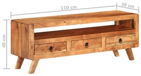 Comoda TV, 110x30x40 cm, lemn masiv de acacia 1, lemn masiv de acacia