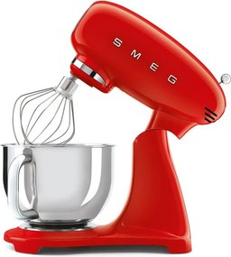 Mixer planetar SMEG SMF03RDEU, 800 W, 4,8 l, 10 viteze, Functie de pornire treptata, Rosu