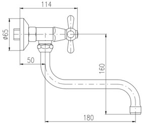 RAV Slezák MK101.5/21CMATSM - Baterie pentru chiuvetă/lavoar MORAVA RETRO negru/alamă