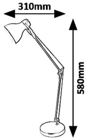 Veioza / Lampa de birou din metal Carter bej