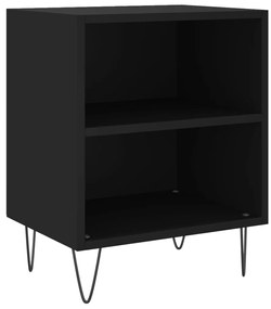 826782 vidaXL Noptieră, negru, 40x30x50 cm, lemn compozit