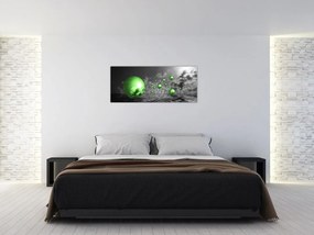 Tabloul bilelor verzi abstracte (120x50 cm)