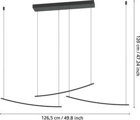 Eglo 902166 - VILLEGGI lustră LED dimabilă pe cablu LED/22W/230V 2700/4000/6500K negru