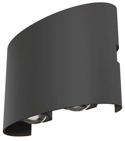 Aplica de perete exterior cu iluminat arhitectural IP54 LED Strato gri