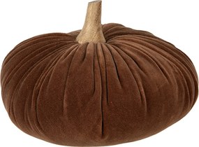 Dovleac decorativ, maro, din catifea, Ø25x16 cm
