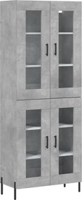 vidaXL Dulap înalt, gri beton, 69,5x34x180, lemn compozit