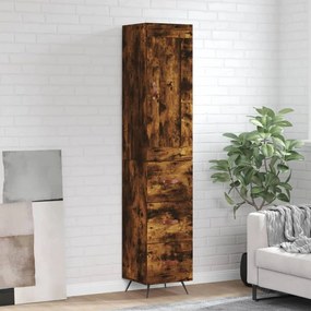 vidaXL Dulap înalt, stejar fumuriu, 34,5x34x180 cm, lemn prelucrat