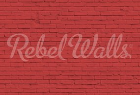 Fototapet, Wall of Bricks, Red, Rebel Walls