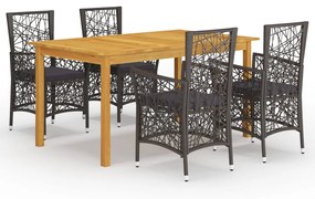 Set mobilier de gradina, 5 piese, maro Maro, 5