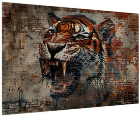 Tablou - Tigru din Cărămizi (90x60 cm)