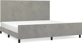 vidaXL Cadru de pat fără saltea, gri deschis, 200x200 cm, catifea