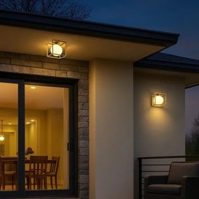 Rabalux 75070 - Aplică de perete pentru exterior MODANE, 1xE14/15W/230V, IP44, aurie