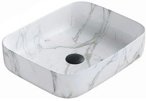 Mexen Carla chiuvetă pe blat 50 x 39 cm, Piatră albă - 21555092