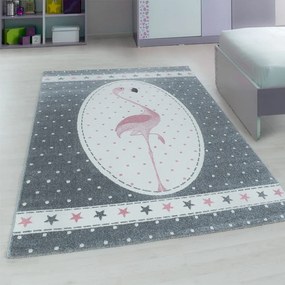 Covor gri cu flamingo uimitor pentru camera fetelor Lăţime: 120 cm | Lungime: 170 cm
