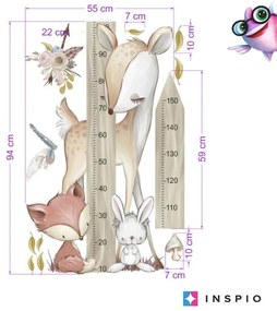 INSPIO Animăluțe din pădure - autocolant de măsurare