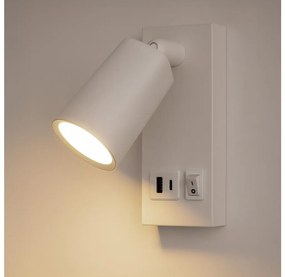 Spot LED de perete cu USB LED/5W/230V alb