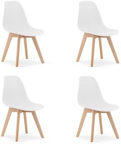 Set 4 bucati scaune de dining KITO albe