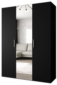 Dulap de haine 150 cm Borry 2 (Negru + Argintiu). 1125817