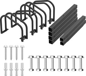 Depozit exterior pentru 4 biciclete, negru