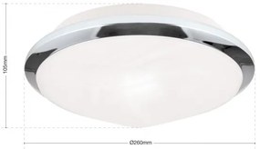 Plafoniera diametru 26cm, Rima chrome NU 9-310/26 chrom OR