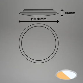 Brilo - Plafonieră LED CTS, 21W, 230V, 3000/4000K, Ø 37 cm, crom mat