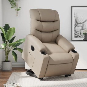 vidaXL Fotoliu rabatabil electric cu ridicare, cappuccino