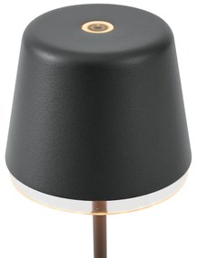 Lampă de masă neagră cu LED IP65 reîncărcabilă cu stație de încărcare - Treble