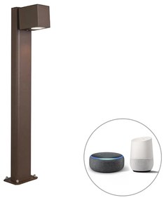 Lampă de exterior inteligentă de podea 65 cm maro ruginiu IP44 cu WiFi GU10 - Baleno