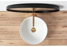 REA-U18918 - Lavoar pe blat SAMI Ø 36 cm, ceramică, alb lucios