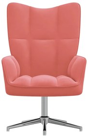 328121 vidaXL Scaun de relaxare, roz, catifea