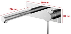 Baterie lavoar Comino cu montare pe perete