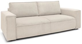 Canapea bej extensibilă cu tapițerie din catifea reiată 245 cm Nihad – Bobochic Paris
