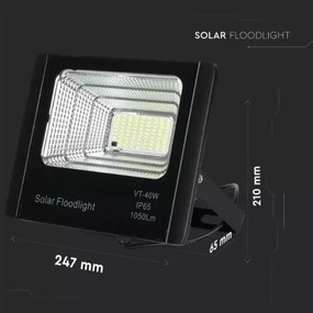 Proiector solar LED reglabil 16W/3,2V 4000K IP65 cu telecomandă