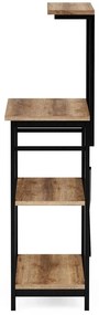 Raft Bucatarie Adore, 4 rafturi, Lemn Natural - Alb, 60 x 128 x 40 cm
